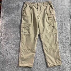 Propper Mens Tactical Cargo Pants Size‎ 40x34 Elastic Waist Beige Ripstop Knees